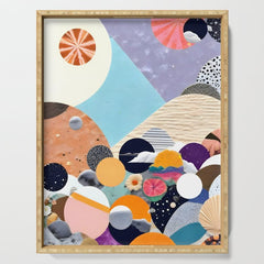 A Fantastic Journey, Graphic Collage Eclectic, Cutout Pop Art Contemporary, Snow Mountain Winter Textures Patterns, Geometric Digital Serving Tray