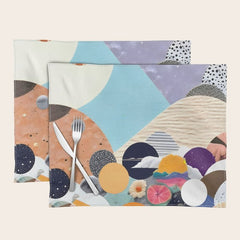 A Fantastic Journey, Graphic Collage Eclectic, Cutout Pop Art Contemporary, Snow Mountain Winter Textures Patterns, Geometric Digital Placemat