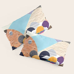 A Fantastic Journey, Graphic Collage Eclectic, Cutout Pop Art Contemporary, Snow Mountain Winter Textures Patterns, Geometric Digital Pillow Sham
