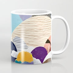 A Fantastic Journey, Graphic Collage Eclectic, Cutout Pop Art Contemporary, Snow Mountain Winter Textures Patterns, Geometric Digital Coffee Mug