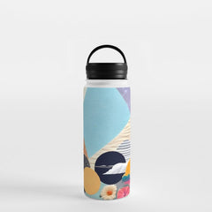 A Fantastic Journey, Graphic Collage Eclectic, Cutout Pop Art Contemporary, Snow Mountain Winter Textures Patterns, Geometric Digital Water Bottle