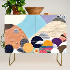 A Fantastic Journey, Graphic Collage Eclectic, Cutout Pop Art Contemporary, Snow Mountain Winter Textures Patterns, Geometric Digital Credenza