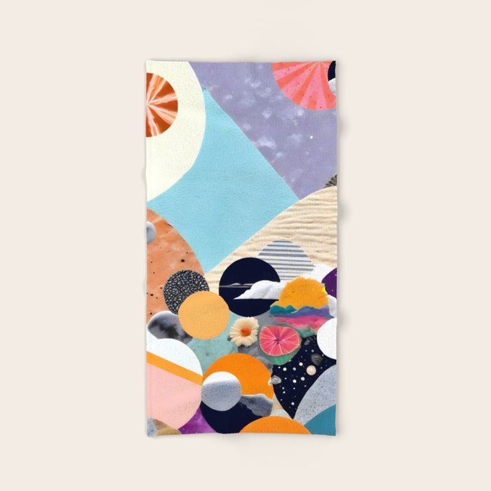 A Fantastic Journey, Graphic Collage Eclectic, Cutout Pop Art Contemporary, Snow Mountain Winter Textures Patterns, Geometric Digital Bath Towel