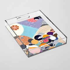 A Fantastic Journey, Graphic Collage Eclectic, Cutout Pop Art Contemporary, Snow Mountain Winter Textures Patterns, Geometric Digital Acrylic Tray