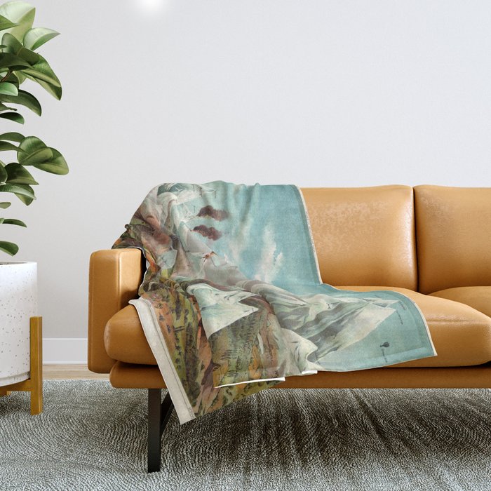 "View of Nature in Ascending Regions" by Levi Walter Yaggy, 1893 Throw Blanket