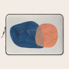 Twins' Minimalist Modern Mid Century Colorful Navy Blue Tan Shapes by Ejaaz Haniff Laptop Sleeve