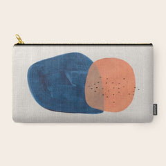 Twins' Minimalist Modern Mid Century Colorful Navy Blue Tan Shapes by Ejaaz Haniff Carry All Pouch
