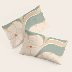 70s big flower botanical land 2 Pillow Sham