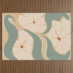 70s big flower botanical land 2 Outdoor Rug