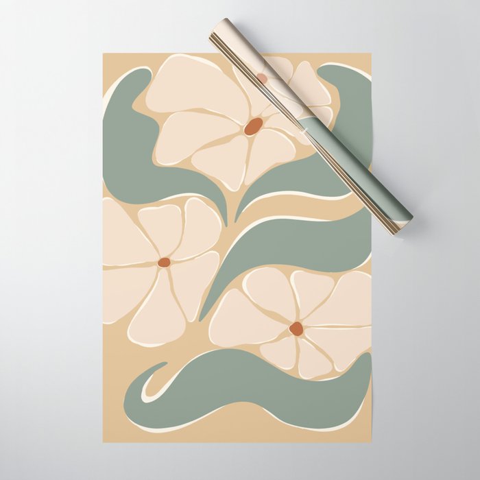 70s big flower botanical land 2 Wrapping Paper