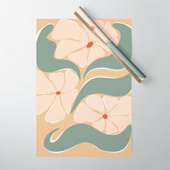 70s big flower botanical land 2 Wrapping Paper