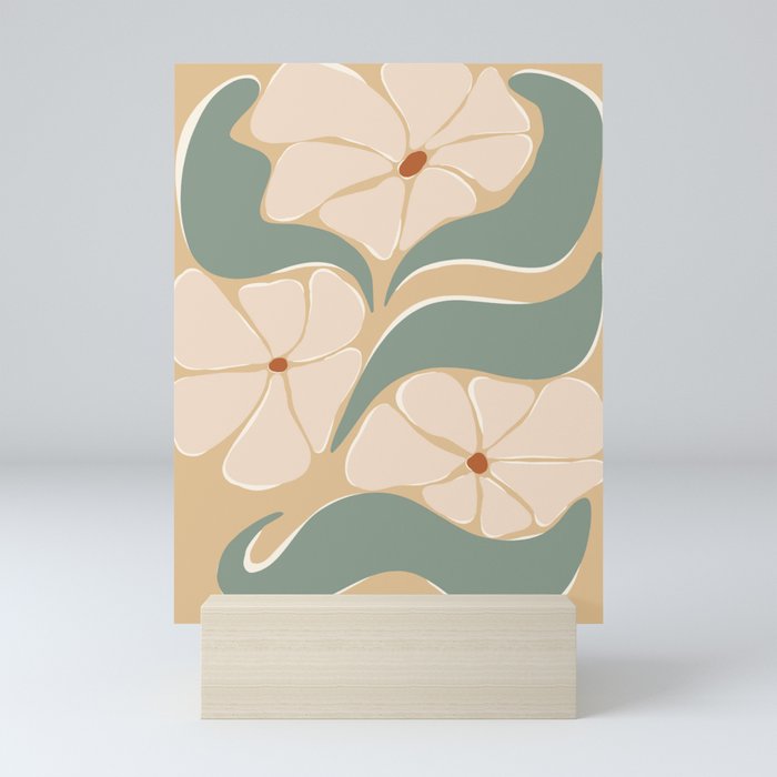 70s big flower botanical land 2 Mini Art Print