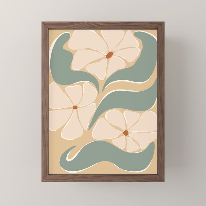 70s big flower botanical land 2 Mini Art Print