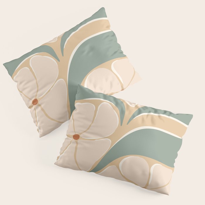 70s big flower botanical land 2 Pillow Sham