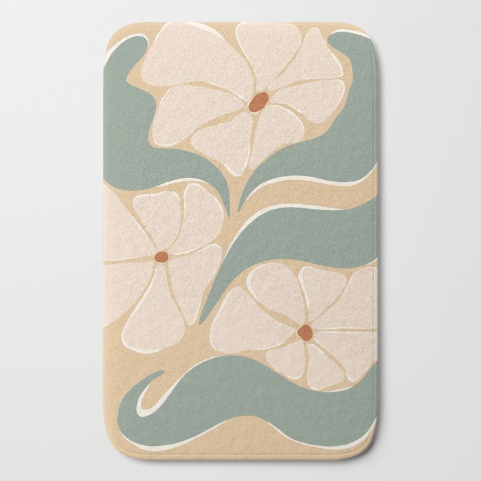 70s big flower botanical land 2 Bath Mat