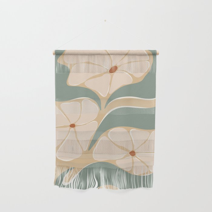 70s big flower botanical land 2 Wall Hanging