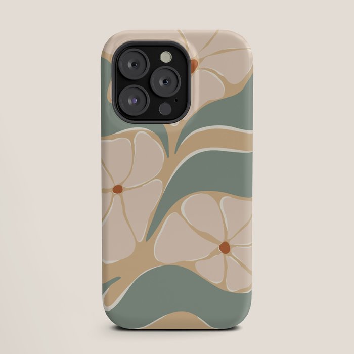70s big flower botanical land 2 iPhone Case