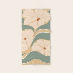 70s big flower botanical land 2 Bath Towel
