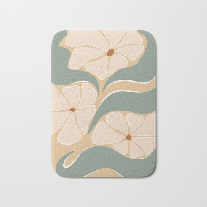 70s big flower botanical land 2 Bath Mat