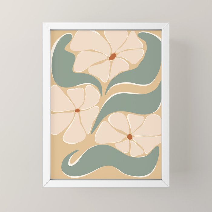 70s big flower botanical land 2 Mini Art Print