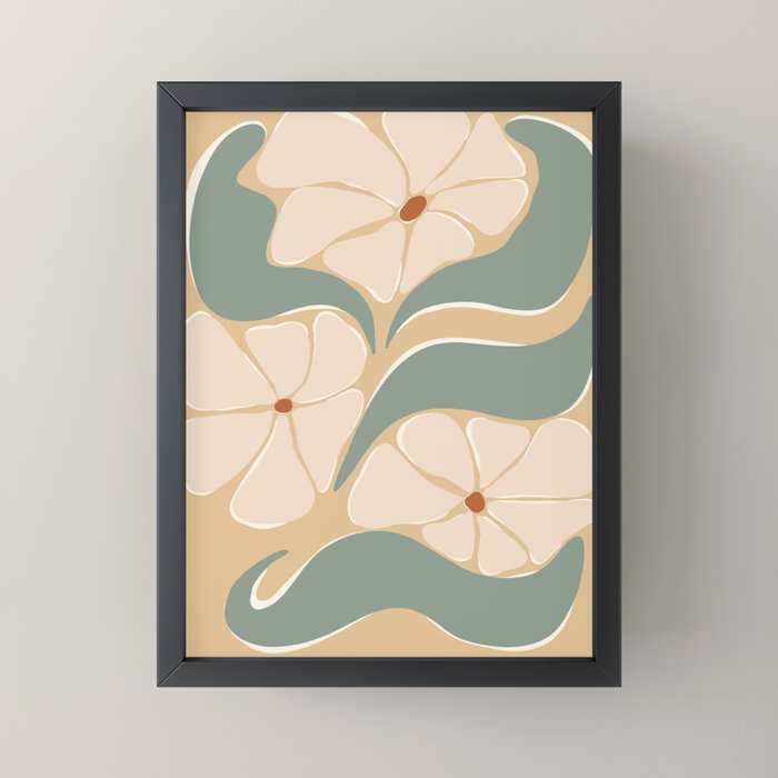 70s big flower botanical land 2 Mini Art Print