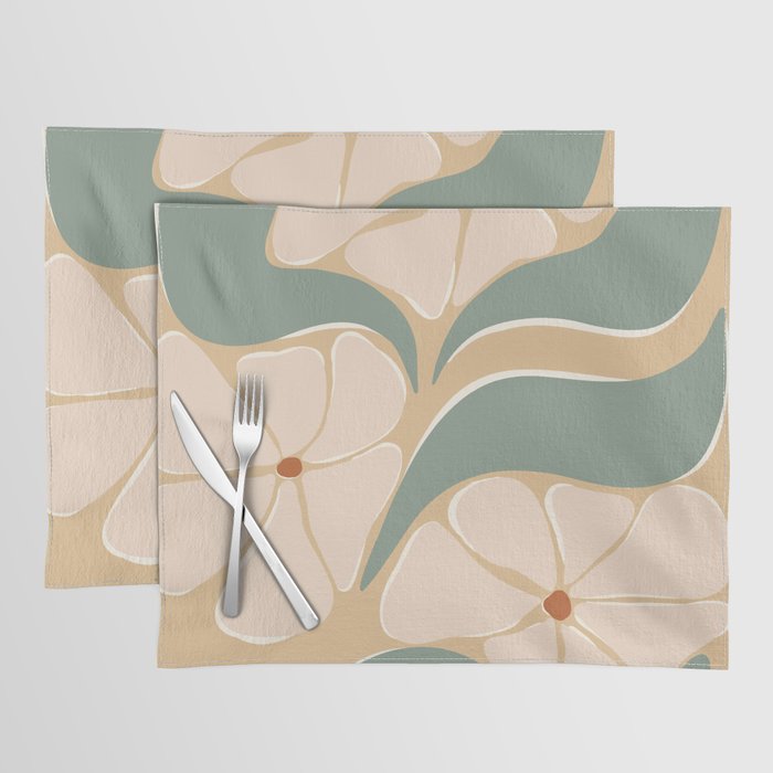 70s big flower botanical land 2 Placemat