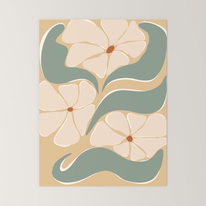 70s big flower botanical land 2 Mini Art Print