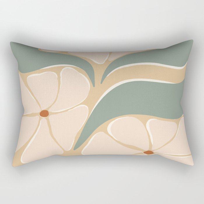 70s big flower botanical land 2 Rectangular Pillow