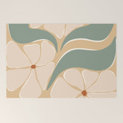 70s big flower botanical land 2 Welcome Mat