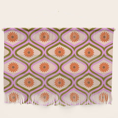 70s Disco Daisy Flower Pattern Wall Hanging