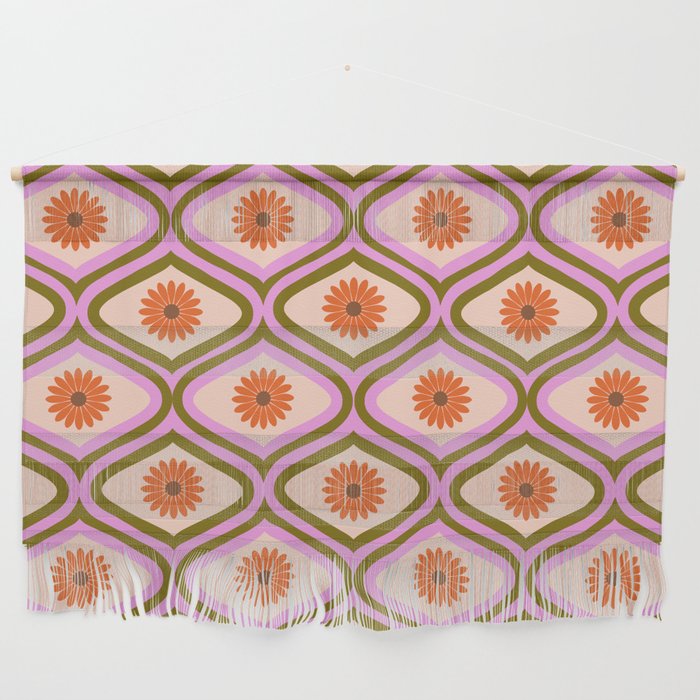 70s Disco Daisy Flower Pattern Wall Hanging