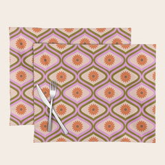 70s Disco Daisy Flower Pattern Placemat