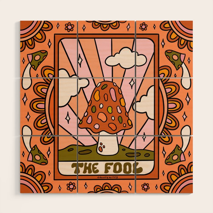 0. The Fool Mushroom Wood Wall Art