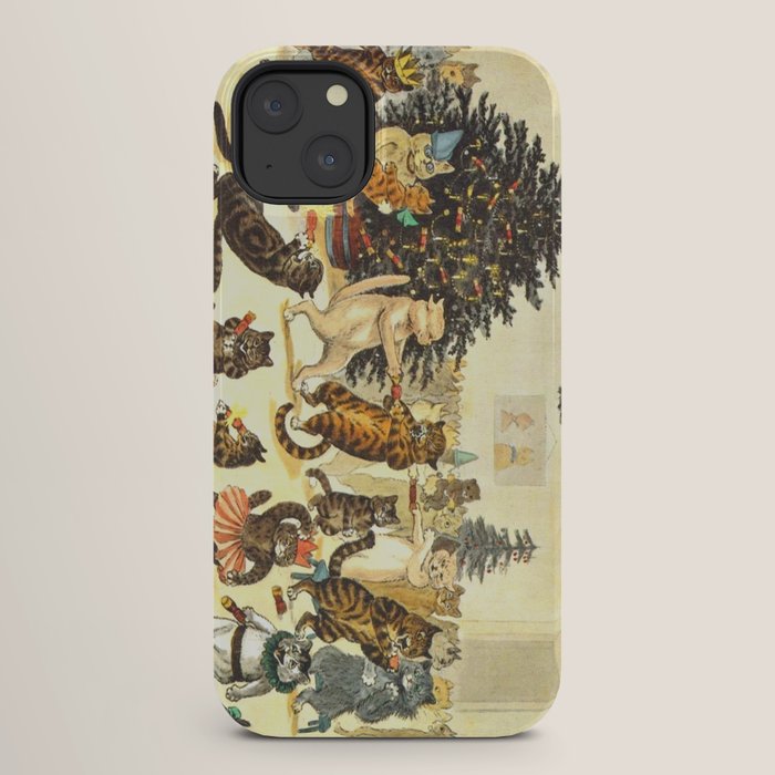 Christmas Party Cats' by Louis Wain Vintage Cat Art iPhone Case