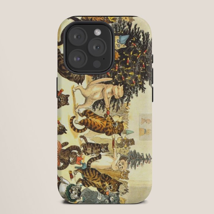 Christmas Party Cats' by Louis Wain Vintage Cat Art iPhone Case