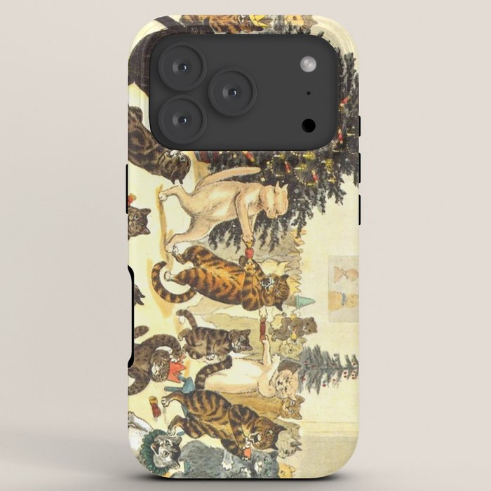 Christmas Party Cats' by Louis Wain Vintage Cat Art iPhone Case