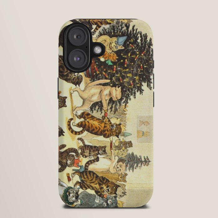 Christmas Party Cats' by Louis Wain Vintage Cat Art iPhone Case