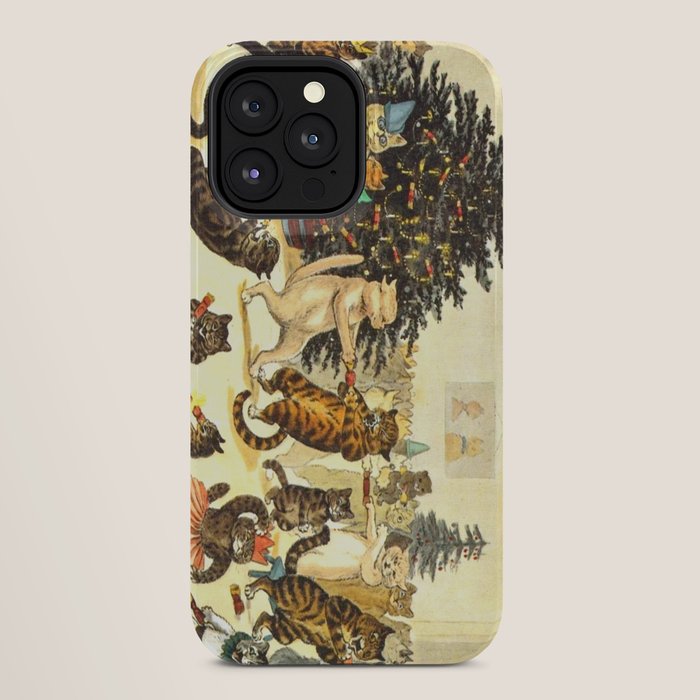 Christmas Party Cats' by Louis Wain Vintage Cat Art iPhone Case
