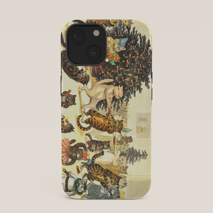 Christmas Party Cats' by Louis Wain Vintage Cat Art iPhone Case