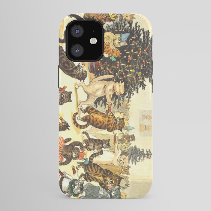 Christmas Party Cats' by Louis Wain Vintage Cat Art iPhone Case