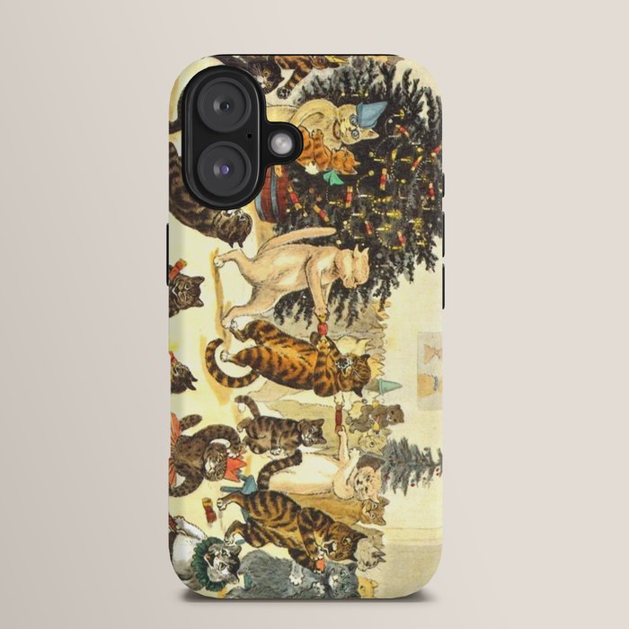 Christmas Party Cats' by Louis Wain Vintage Cat Art iPhone Case
