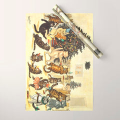 Christmas Party Cats' by Louis Wain Vintage Cat Art Wrapping Paper