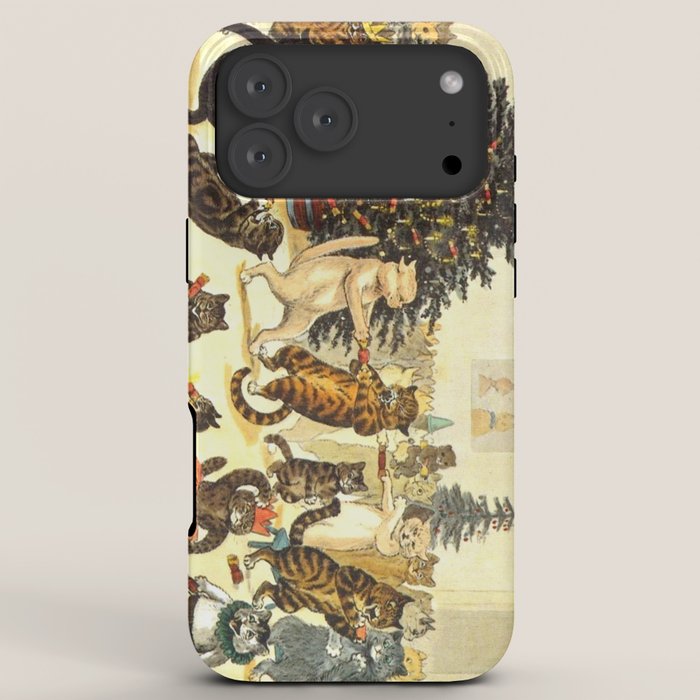 Christmas Party Cats' by Louis Wain Vintage Cat Art iPhone Case