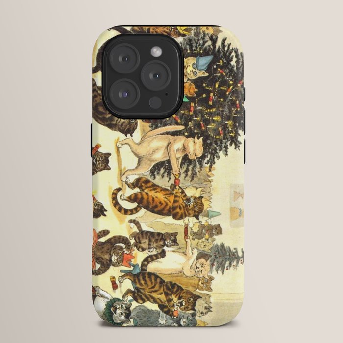 Christmas Party Cats' by Louis Wain Vintage Cat Art iPhone Case