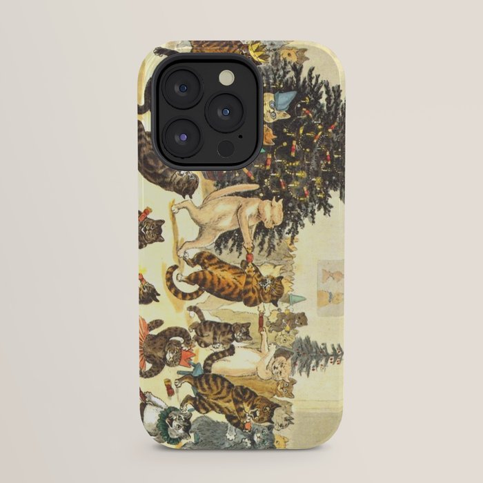 Christmas Party Cats' by Louis Wain Vintage Cat Art iPhone Case