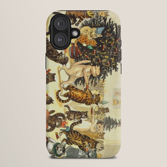 Christmas Party Cats' by Louis Wain Vintage Cat Art iPhone Case