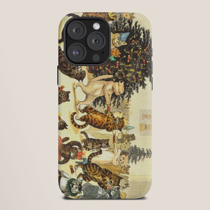 Christmas Party Cats' by Louis Wain Vintage Cat Art iPhone Case