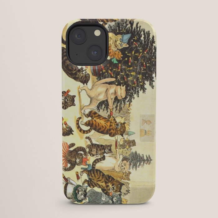 Christmas Party Cats' by Louis Wain Vintage Cat Art iPhone Case