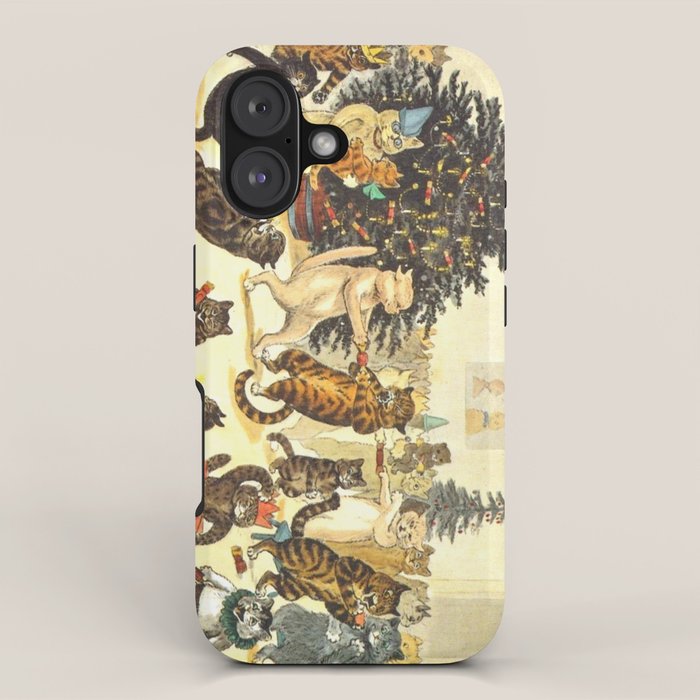 Christmas Party Cats' by Louis Wain Vintage Cat Art iPhone Case