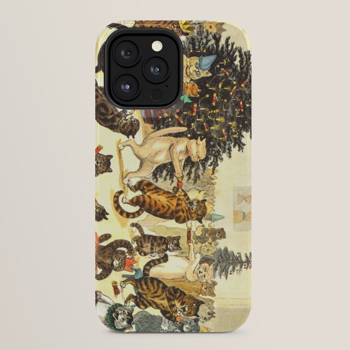 Christmas Party Cats' by Louis Wain Vintage Cat Art iPhone Case